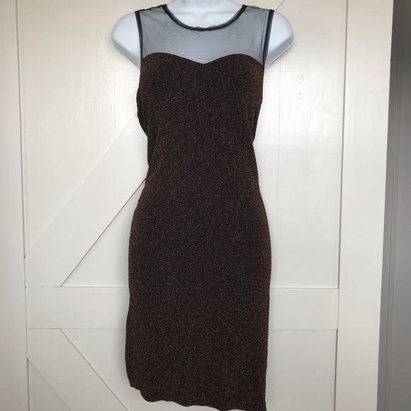 Gold glitter cocktail formal dress - Picture 4 of 5